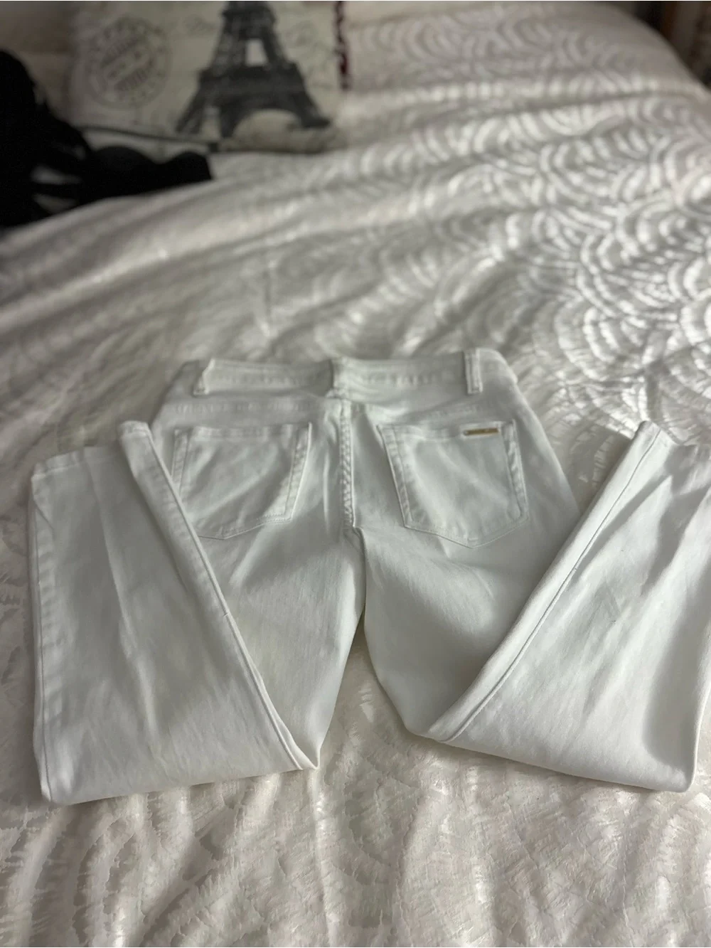 Michael Kors White Jeans with Gold-Tone Hardware